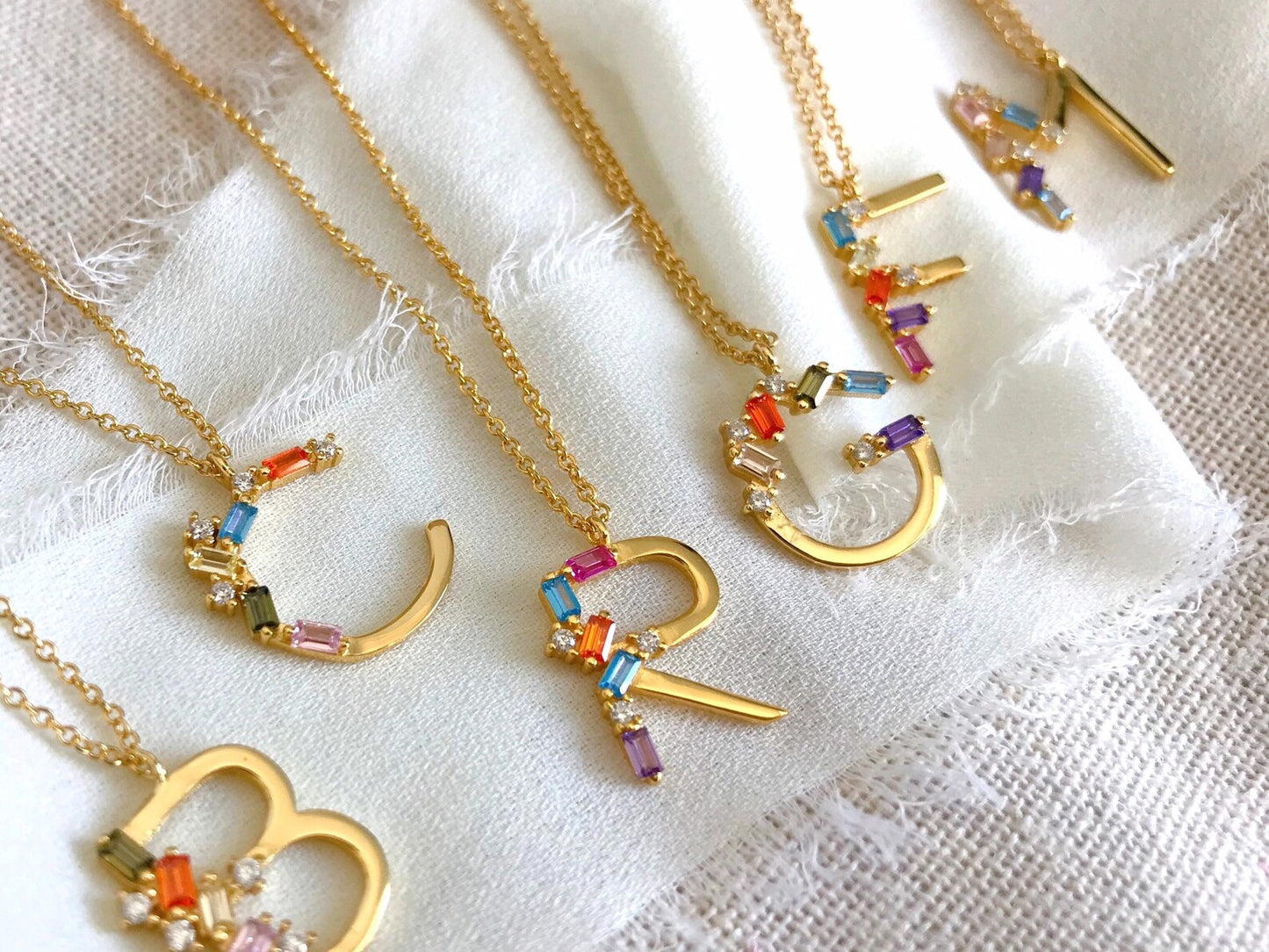 Chic Zircon Letter Pendant Necklace