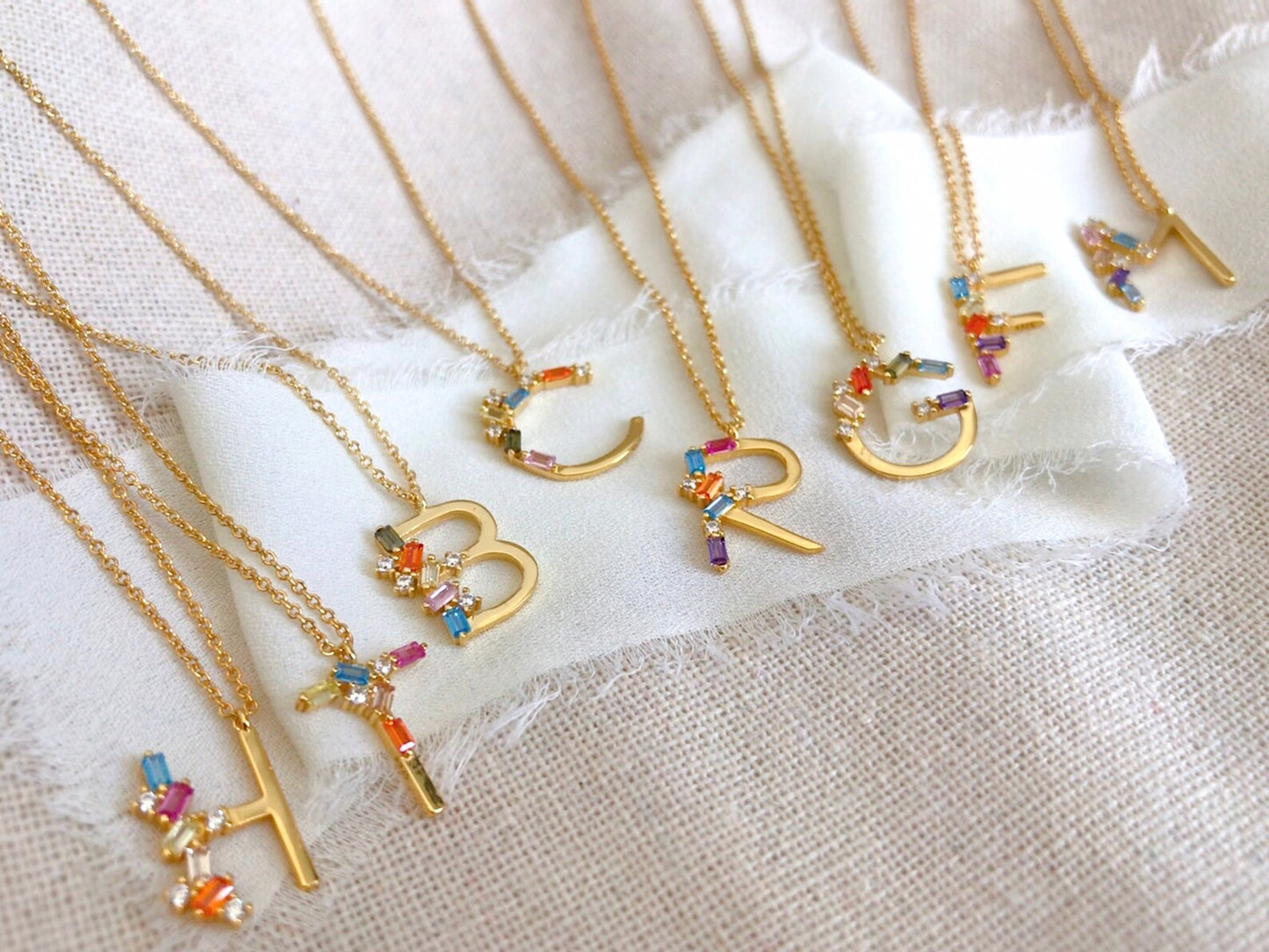 Chic Zircon Letter Pendant Necklace