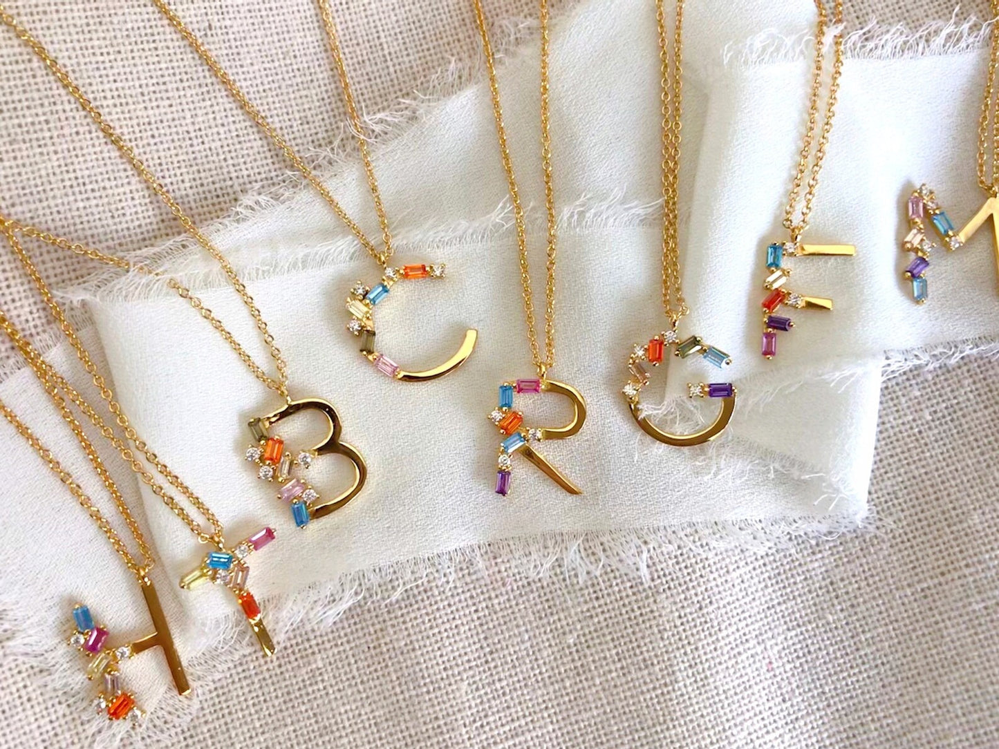 Chic Zircon Letter Pendant Necklace