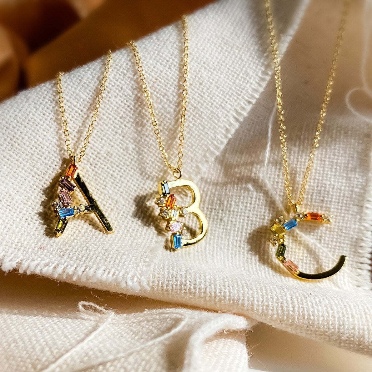 Chic Zircon Letter Pendant Necklace