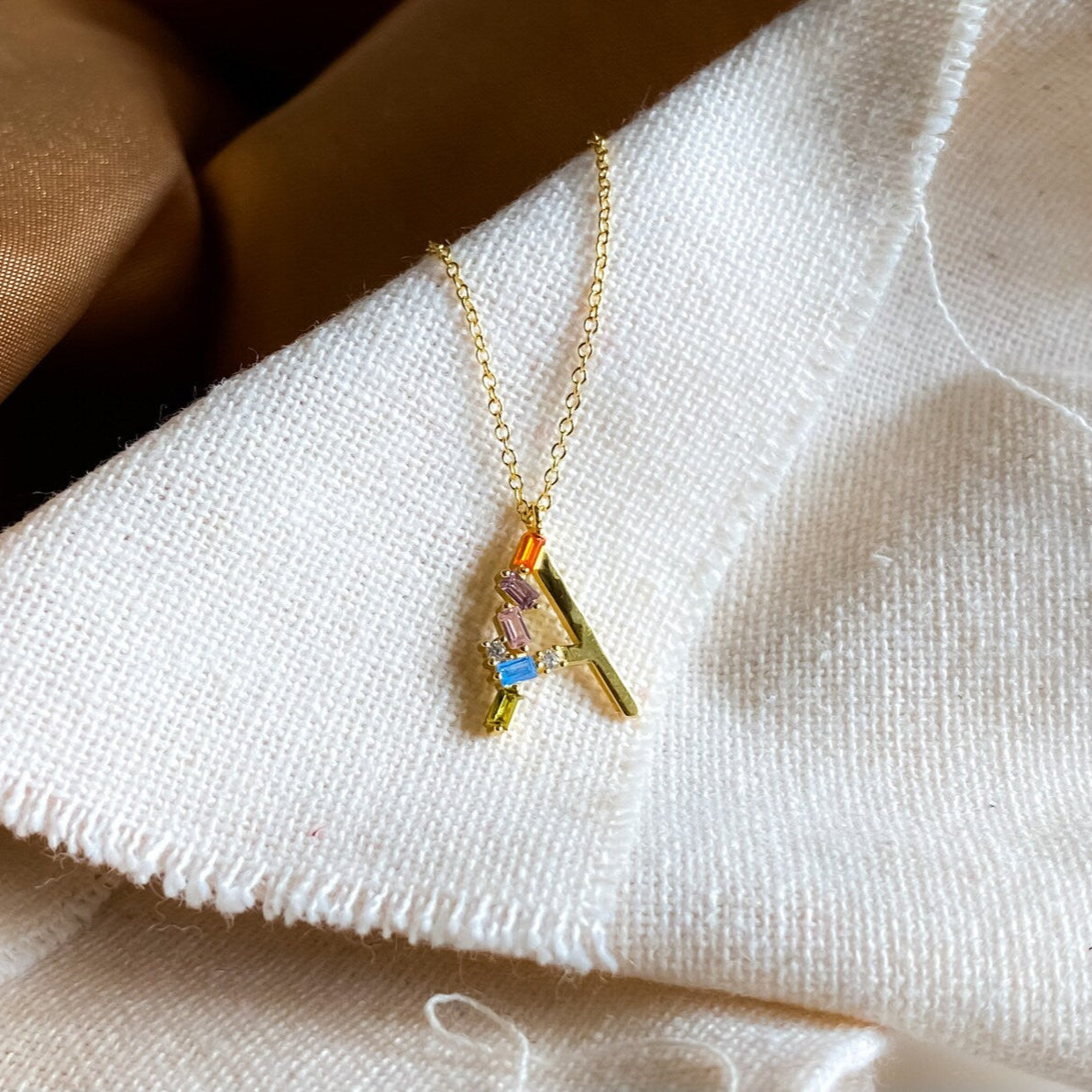 Chic Zircon Letter Pendant Necklace