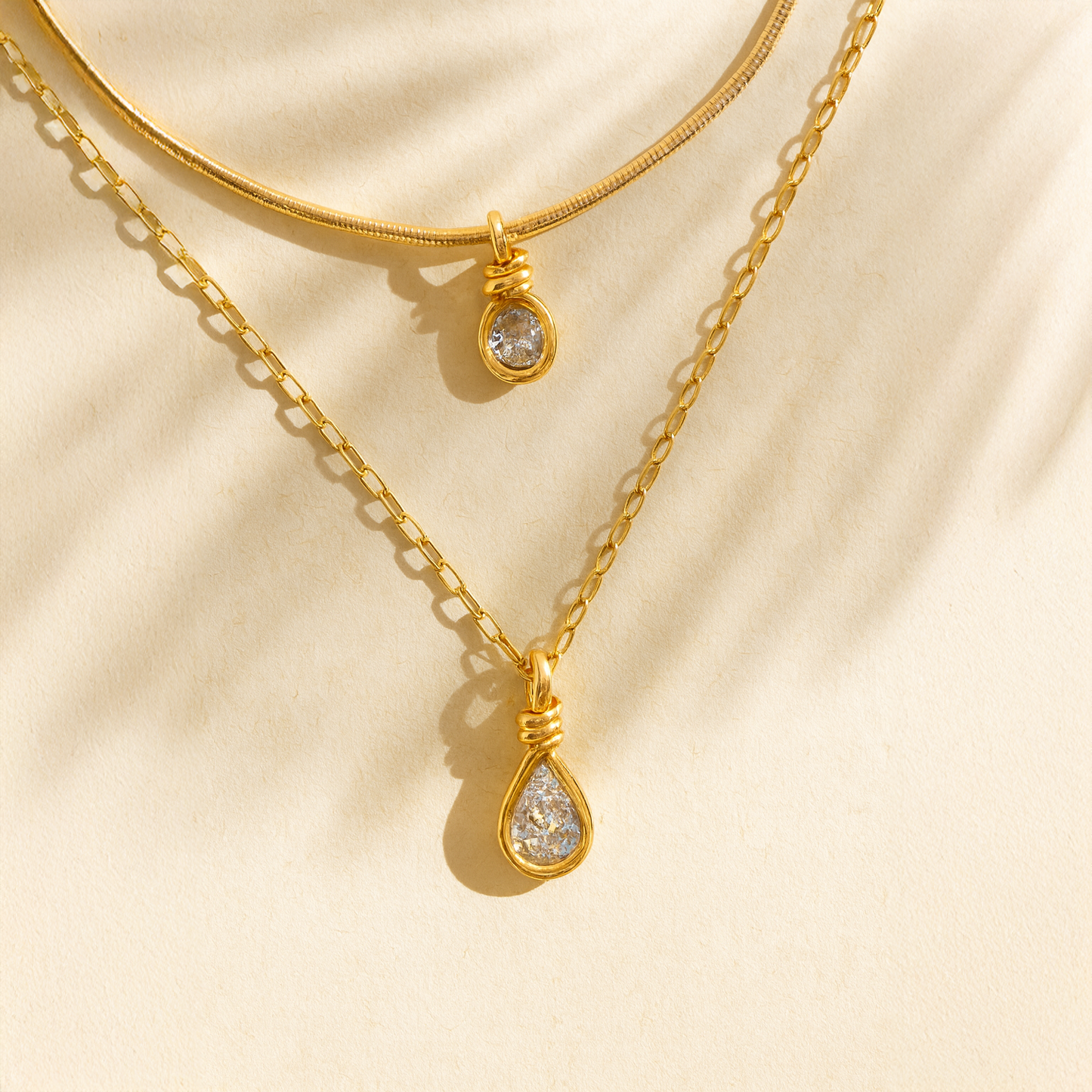 Estelle Dewdrop Duo Necklace Set