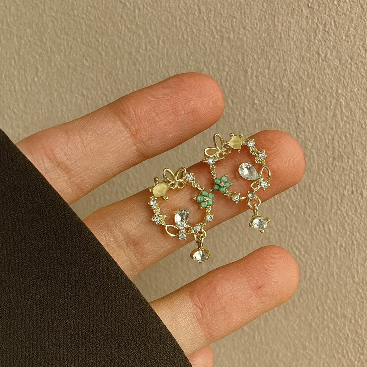 Lina Floral Halo Earrings