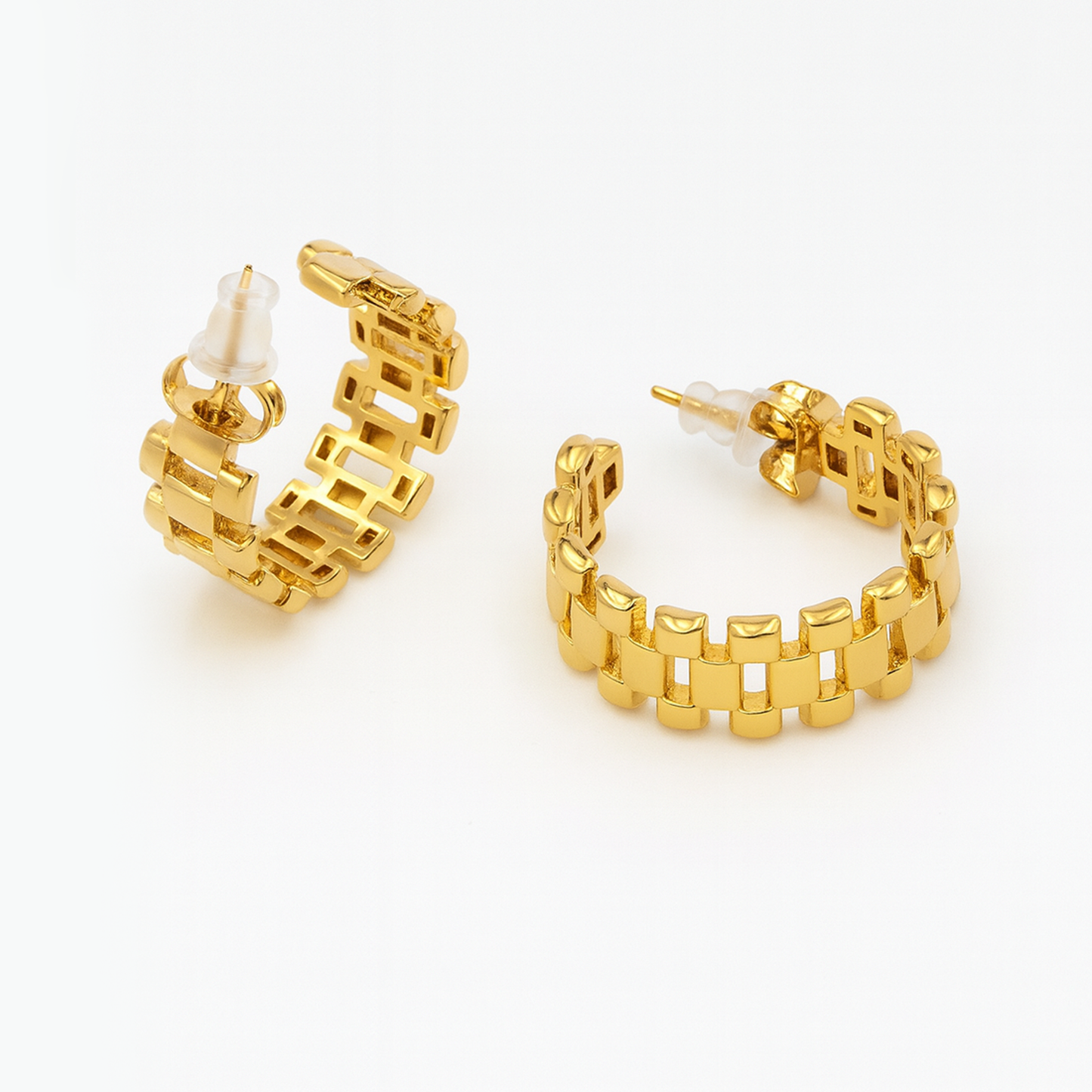 Selma Bold Grid Set of Bracelet, Ring and Earrings