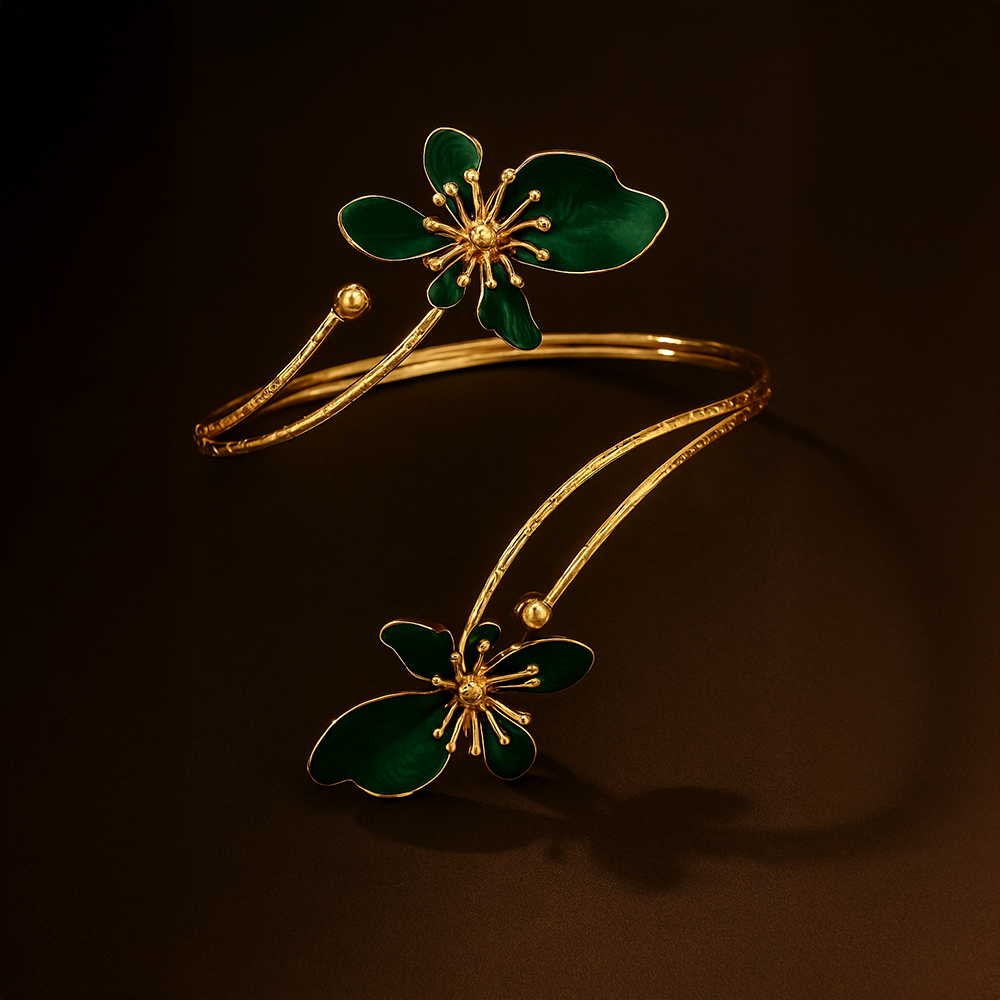 Zuri Emerald Bloom Anklet