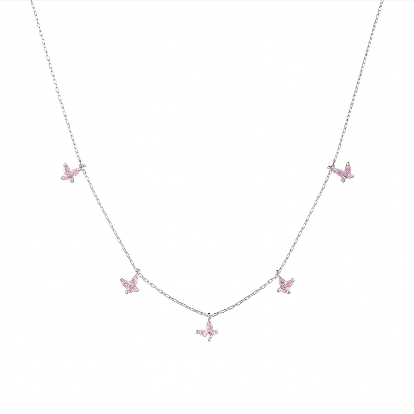 Mira Pink Butterfly Necklace
