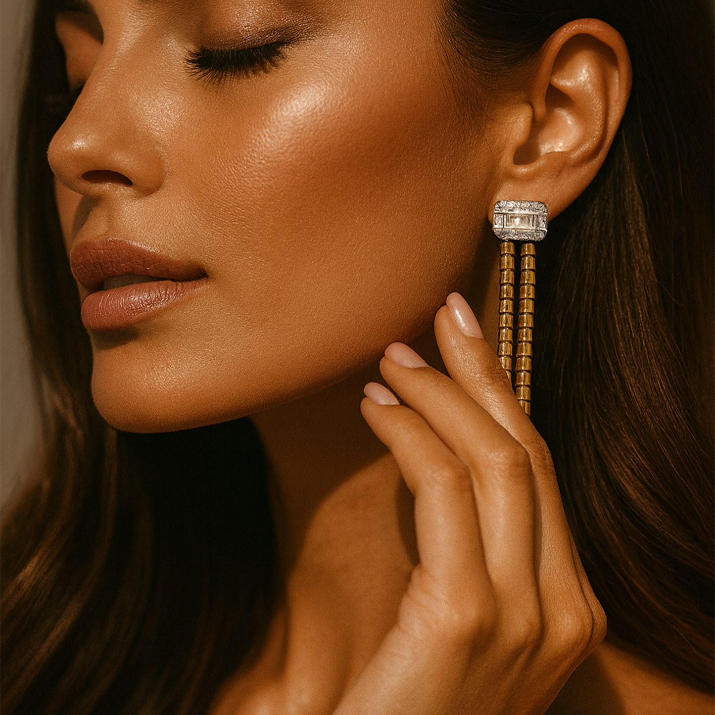 Deco Drape Dual-Tone Earrings