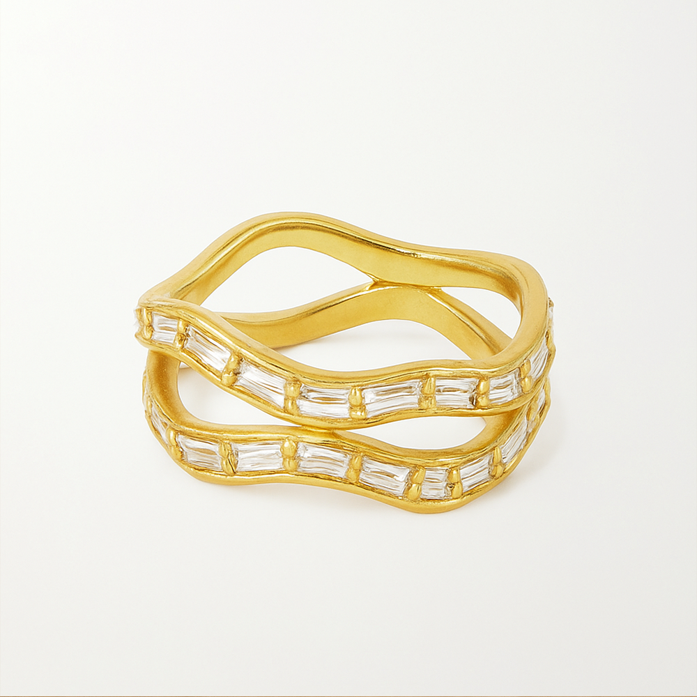 Wave Baguette Band Ring