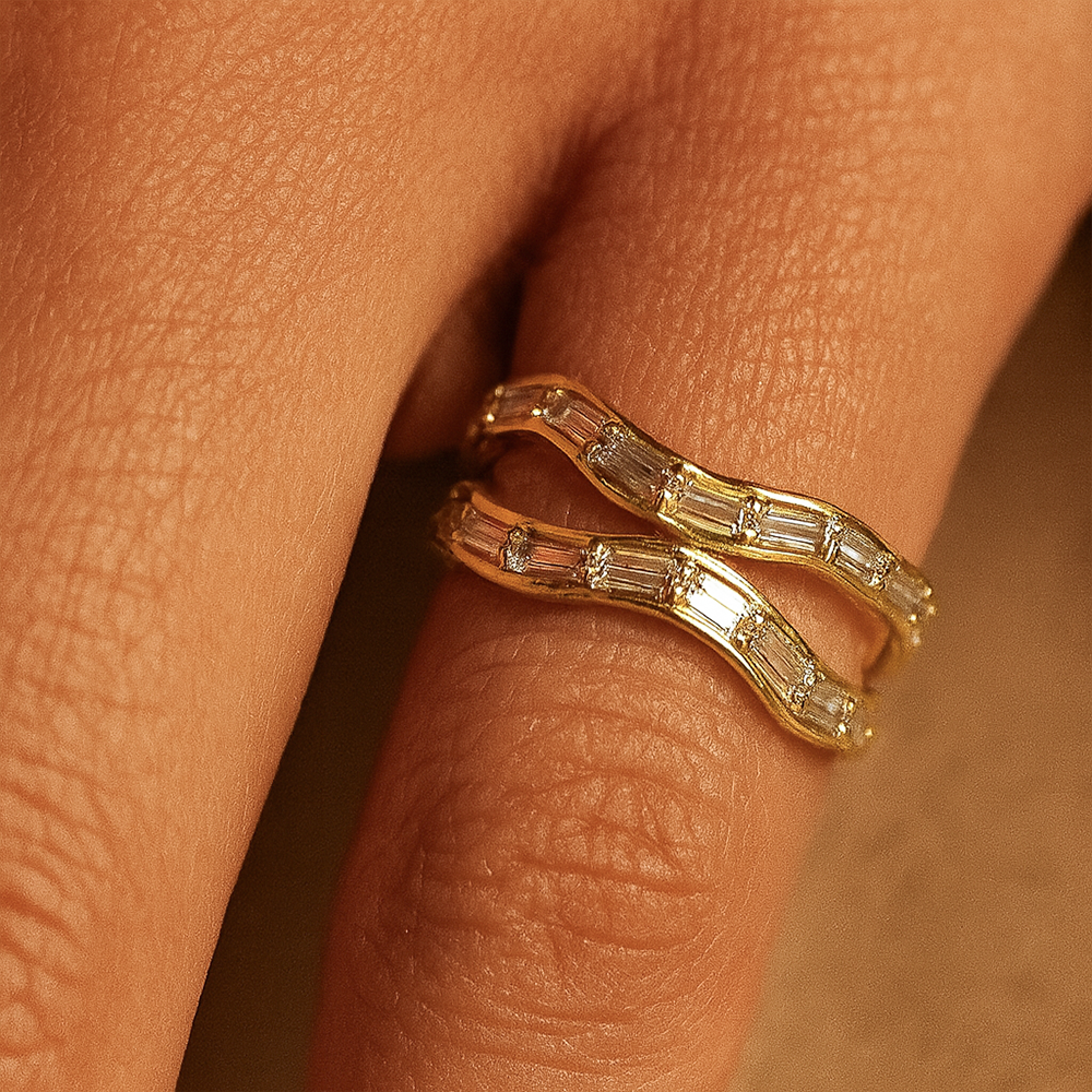 Wave Baguette Band Ring