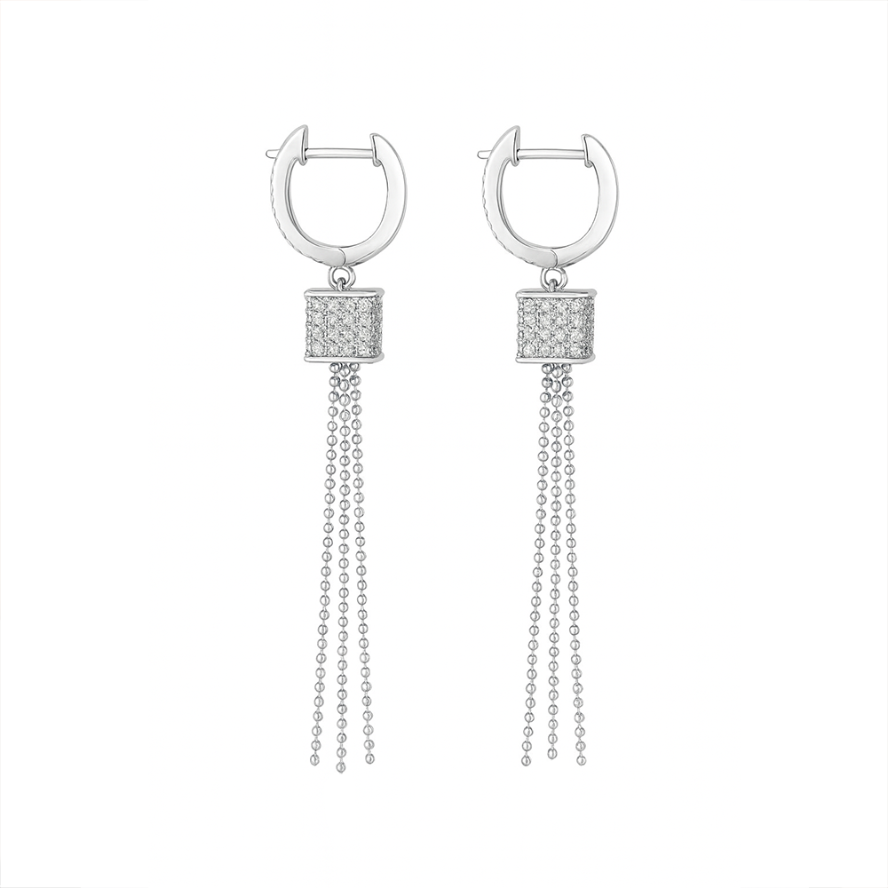 Celestine Crystal Tassel Drop Earrings