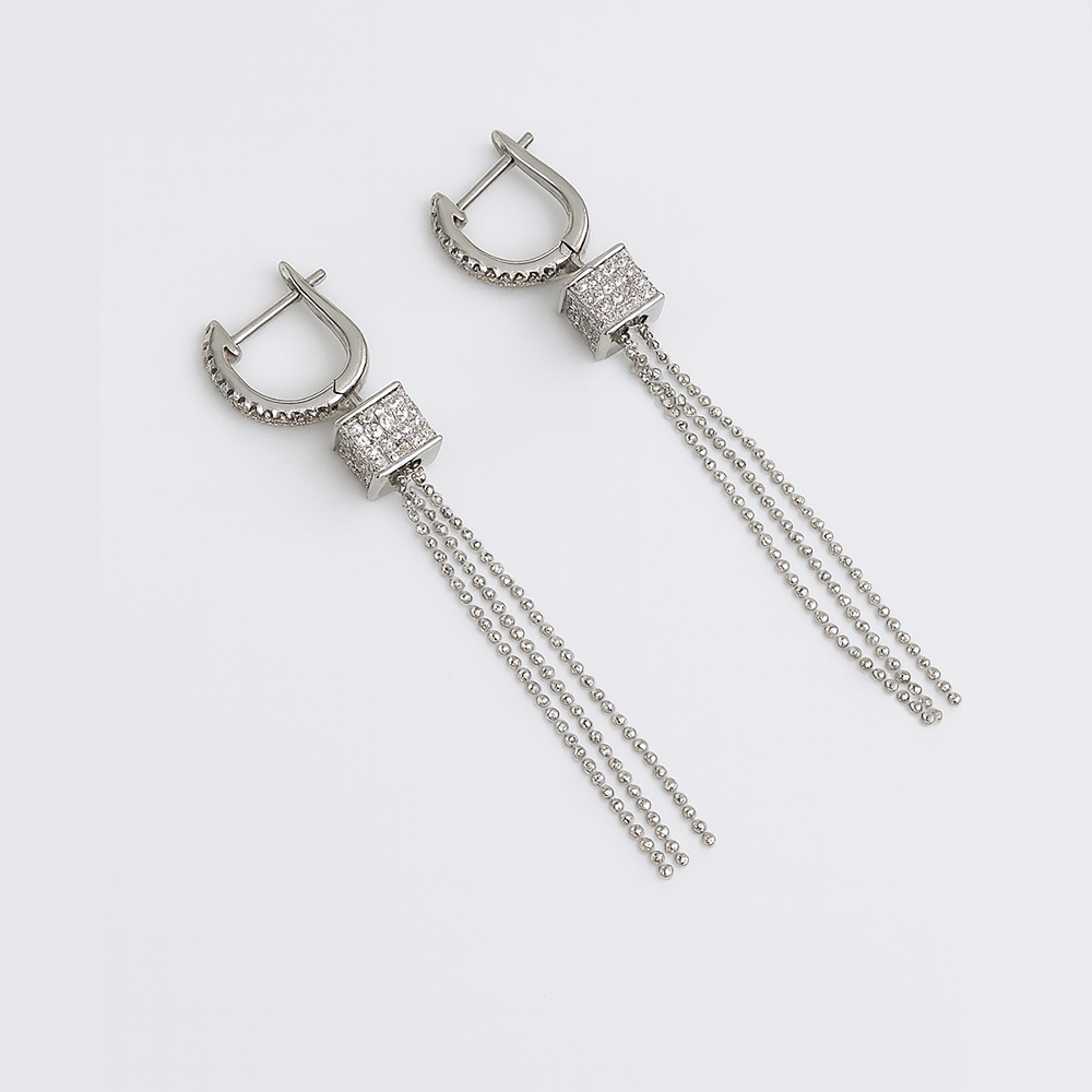 Celestine Crystal Tassel Drop Earrings