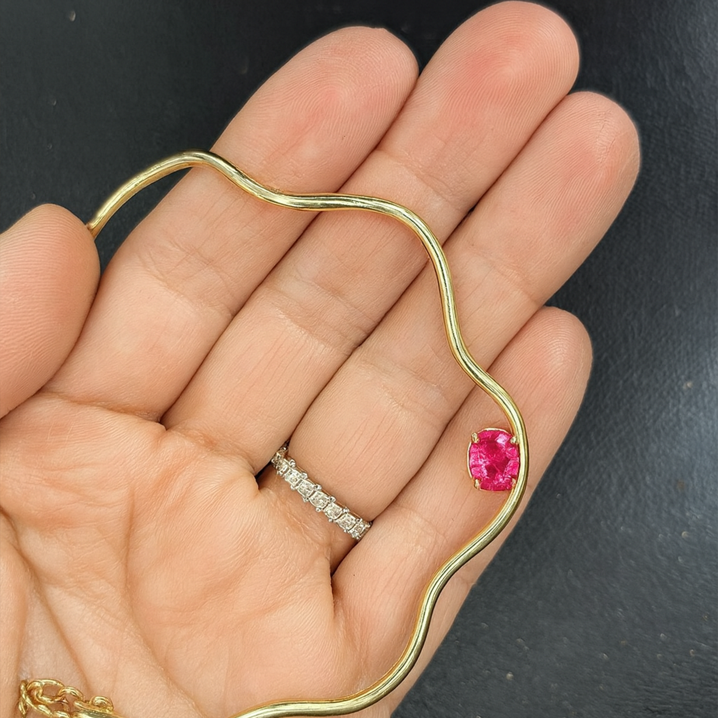 Zaria Choker Necklace with Pink Crystal