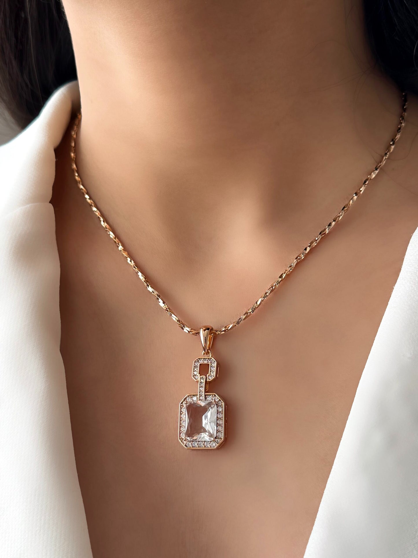 Ivy CZ Studded Gold Jewellery Set
