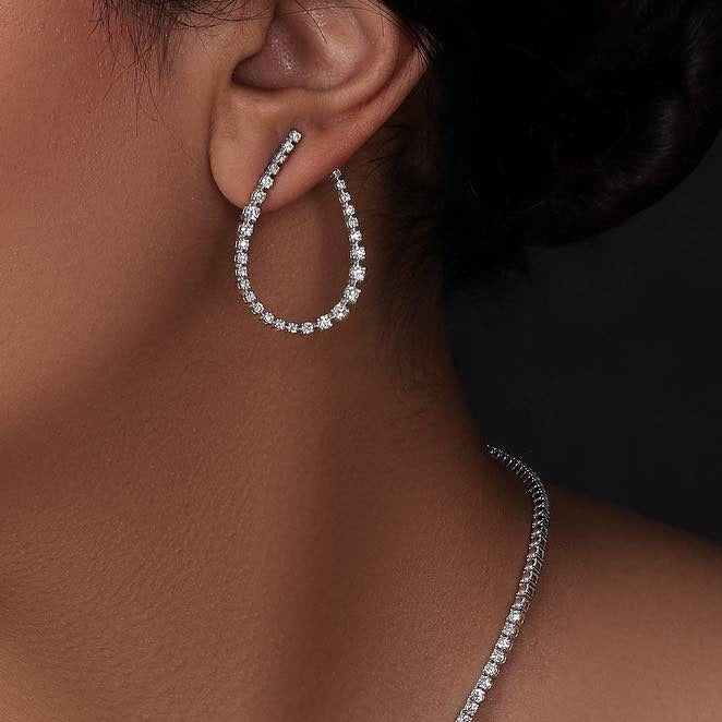 Cleo Classic CZ Tennis Set in Silver Tone
