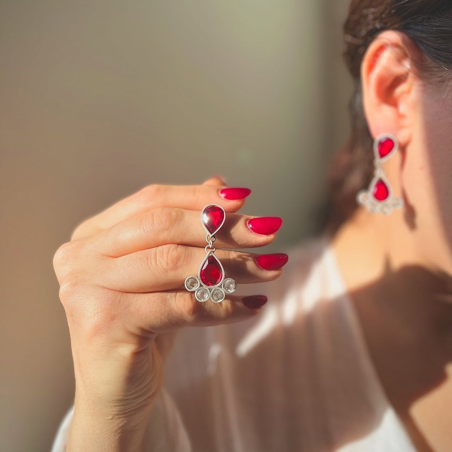 Sereen Ruby Drop Earrings