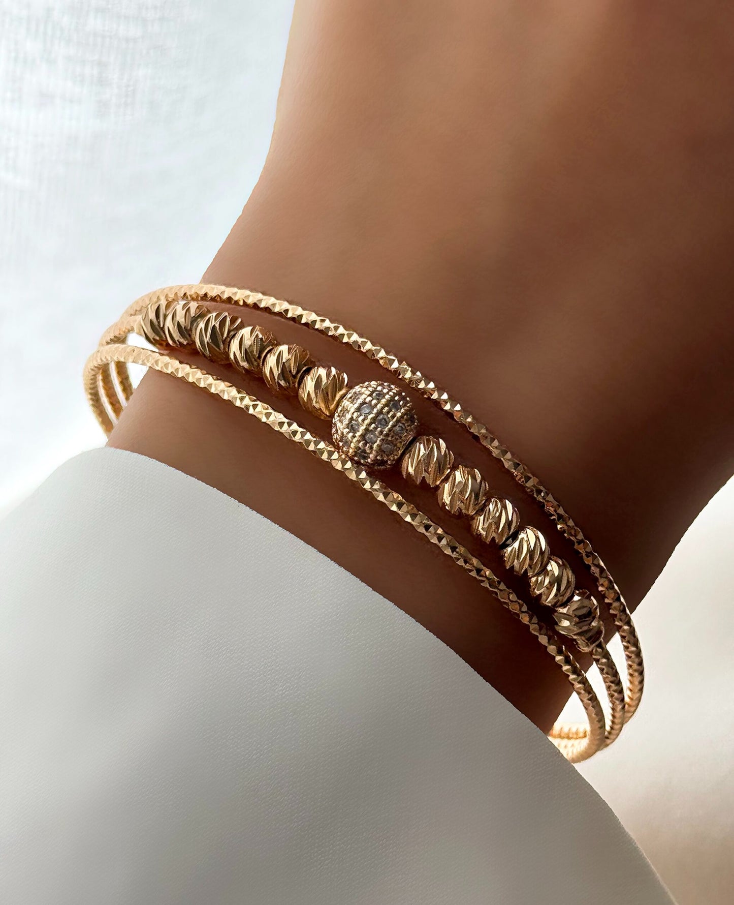 Alina Geometric Gold Ring & Bracelet Set