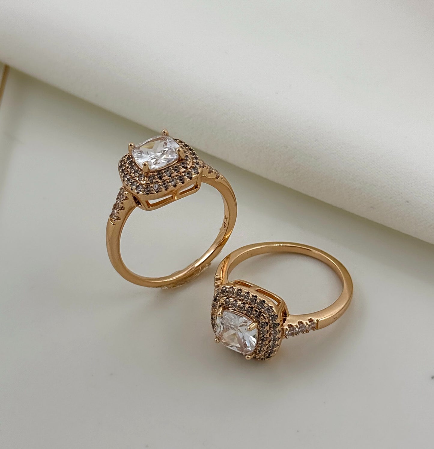 Ivy CZ Studded Gold Jewellery Set
