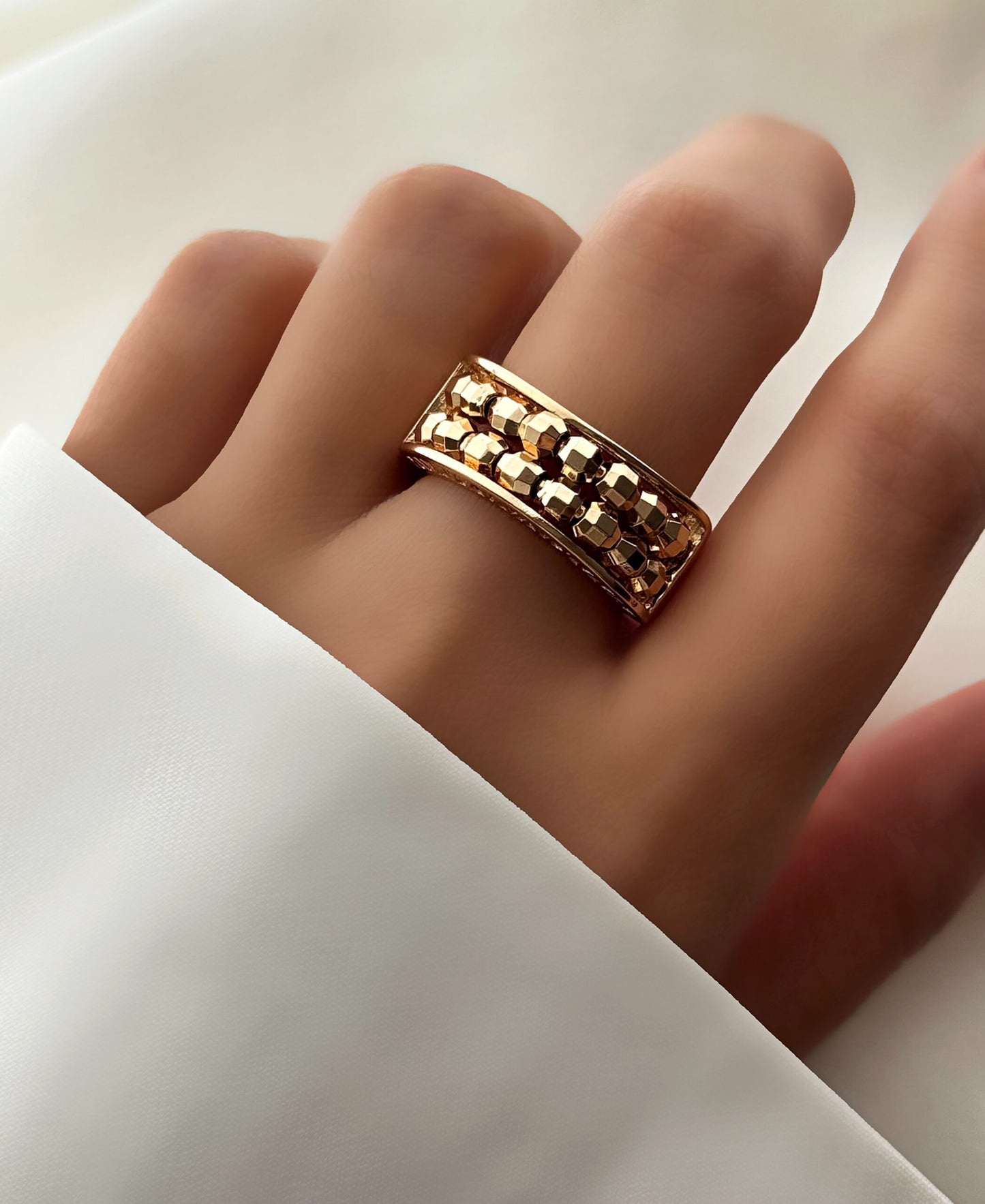Alina Geometric Gold Ring & Bracelet Set