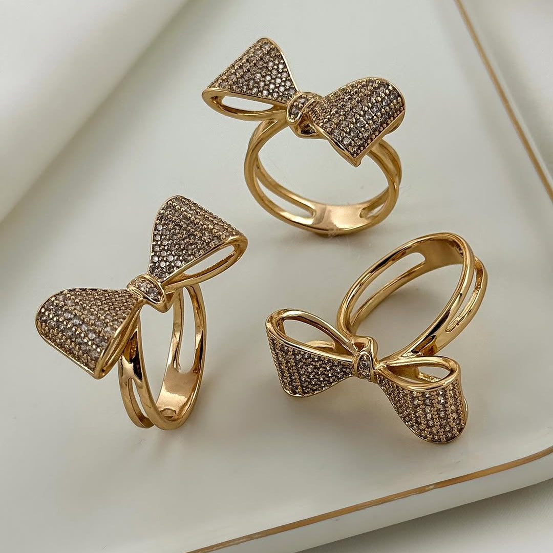 Noor Crystal-Encrusted Bow Ring