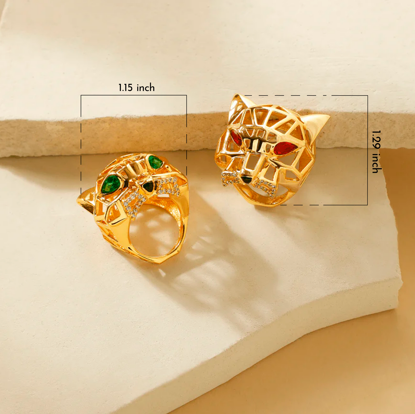 Koi Royal Bold Gold Panther Ring for Women