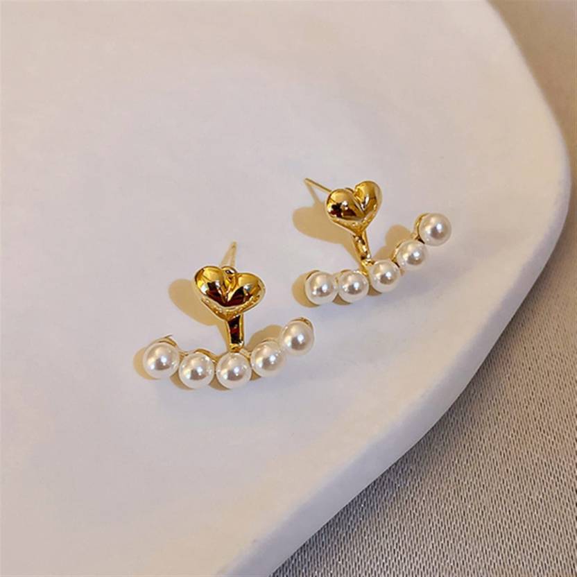 Pearl Heart Earrings for Women