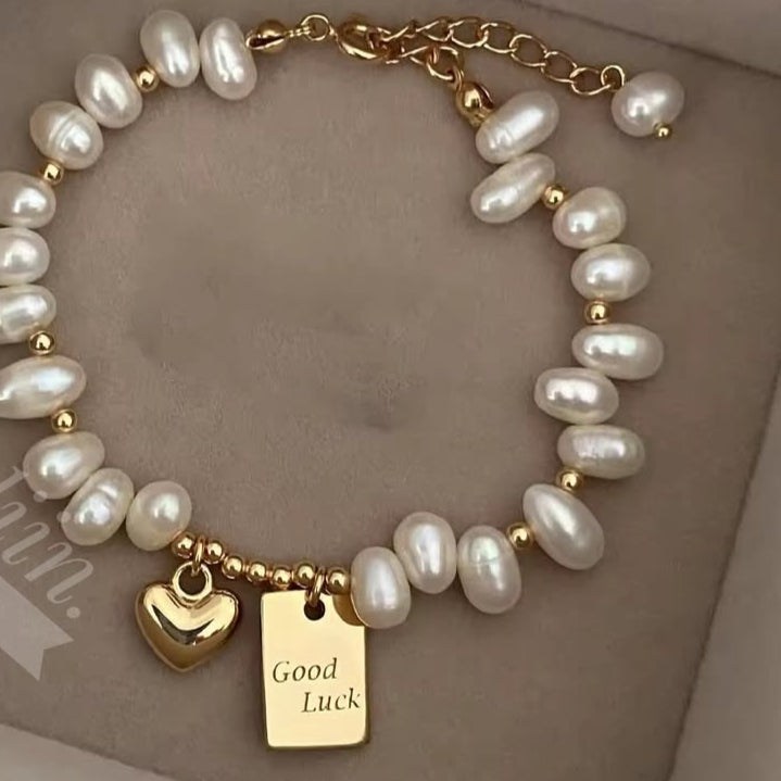 Elena Pearl Good Luck Charm Bracelet for Women