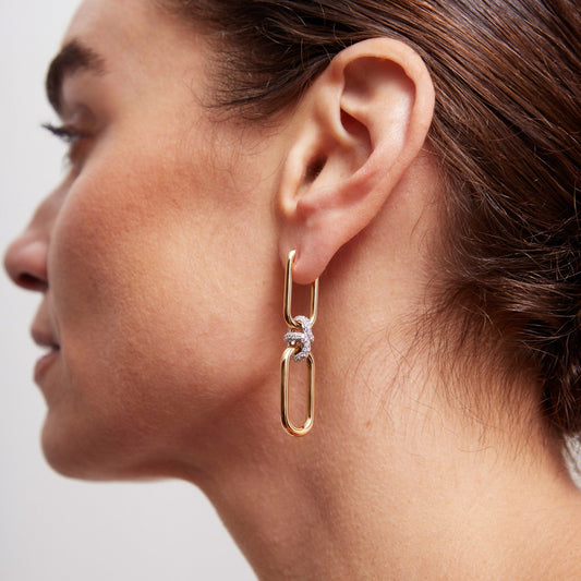 DoubleMode Convertible Link Earrings – 2-in-1 Drop Hoops