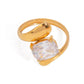 Crystal Wrap Gold-Plated Sculptural Ring