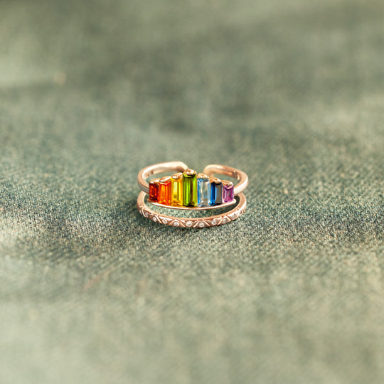 Rainbow Promise Ring - Strength Through Storms