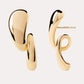 Abstract Gold Hoop Earrings
