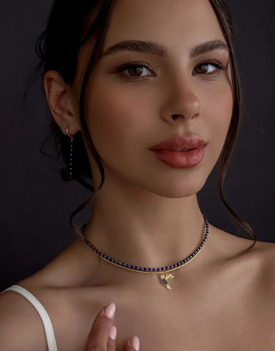 Blue Enamel Hummingbird Set