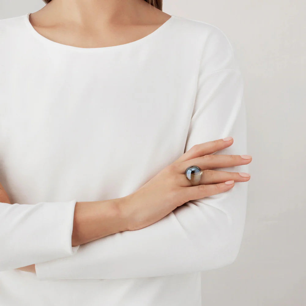Clara Noir Orb Ring