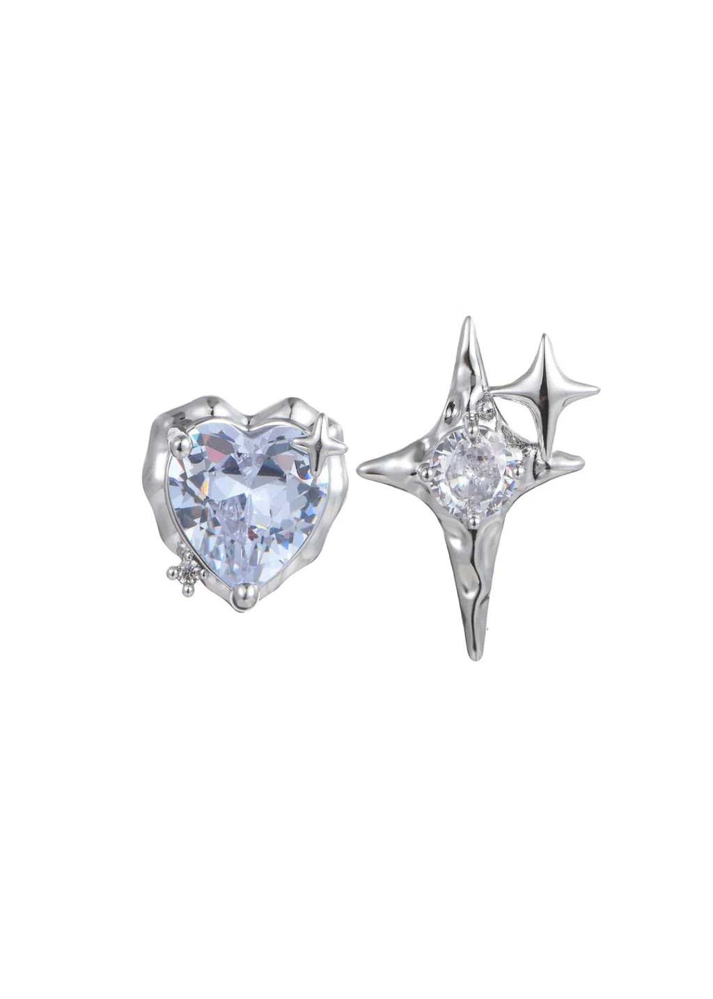 Luna Heart Star Stud Earrings