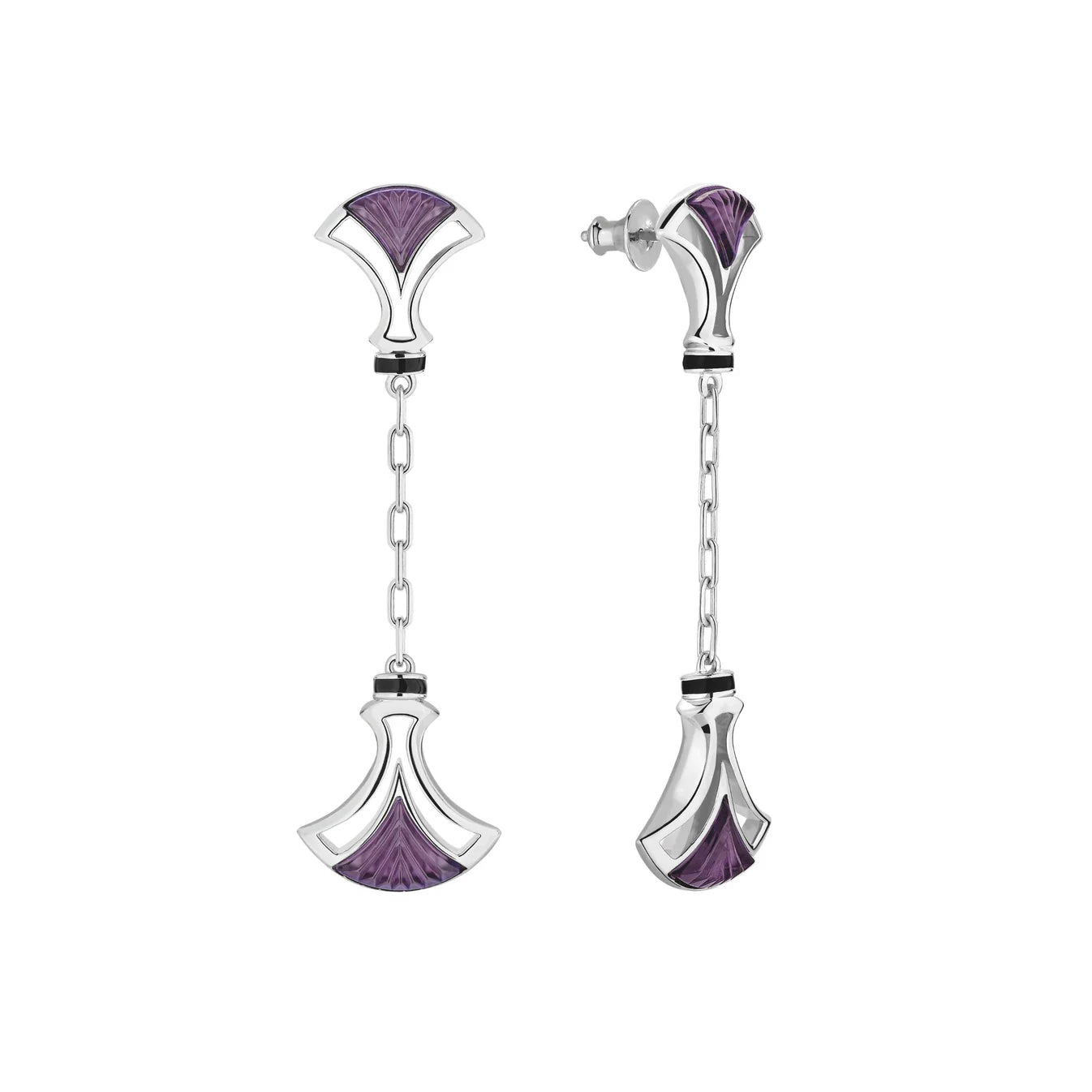 Violet Amethyst Chain Earrings