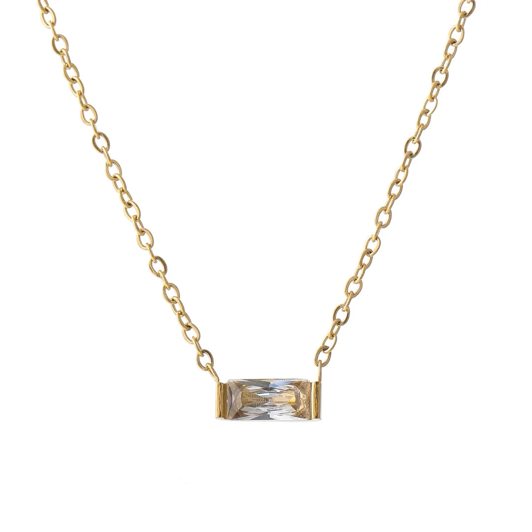 Gemma Birthstone Bar Necklace