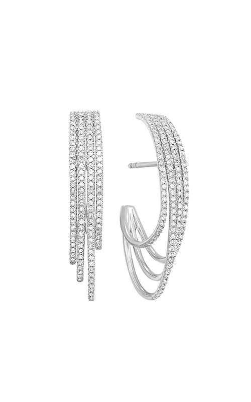 Silver Plated Multi-Layered Cubic Zirconia Hoop Earrings for Women