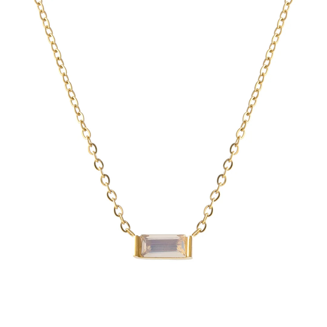 Gemma Birthstone Bar Necklace