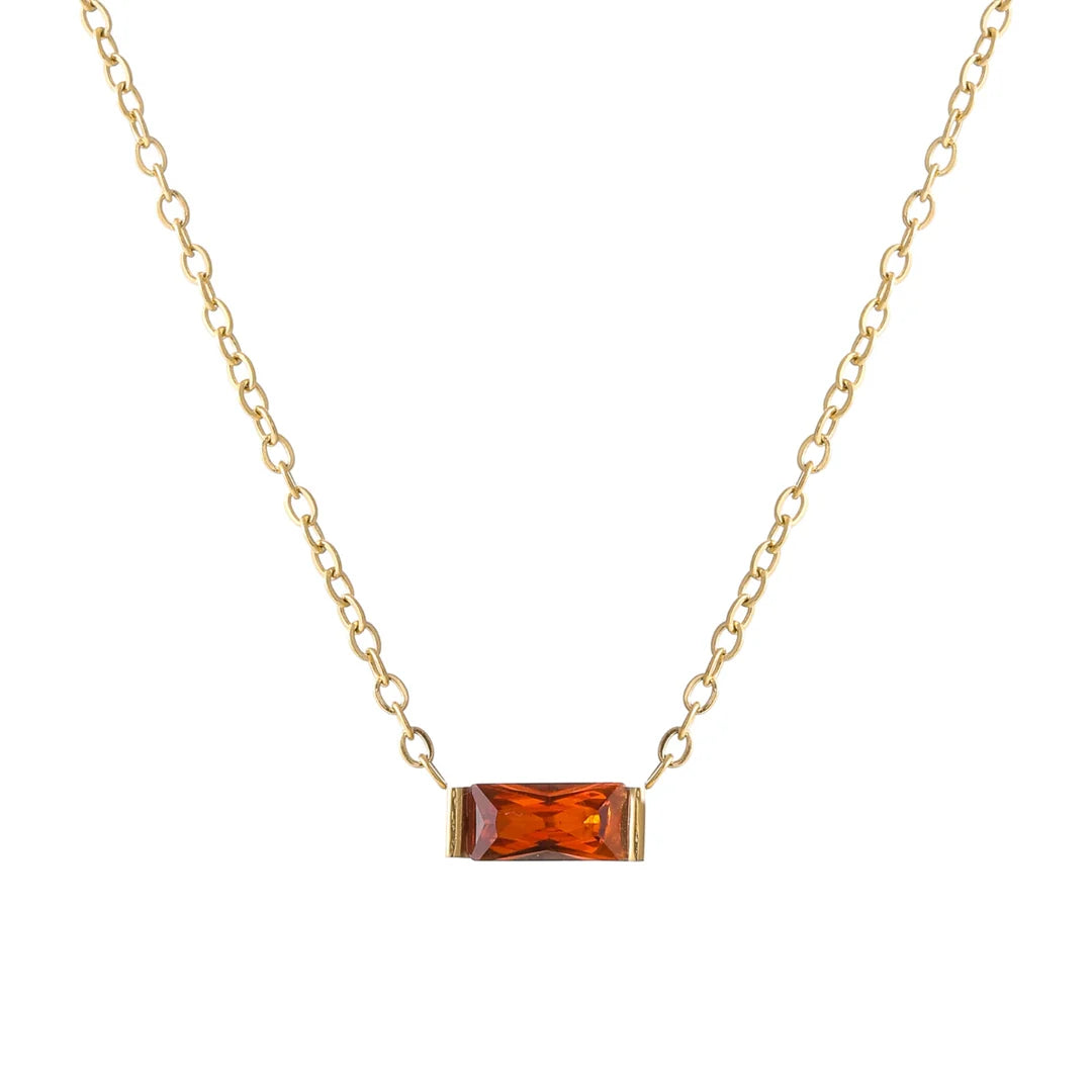 Gemma Birthstone Bar Necklace