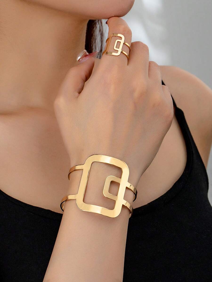 Nina Geometric Cuff Bracelet