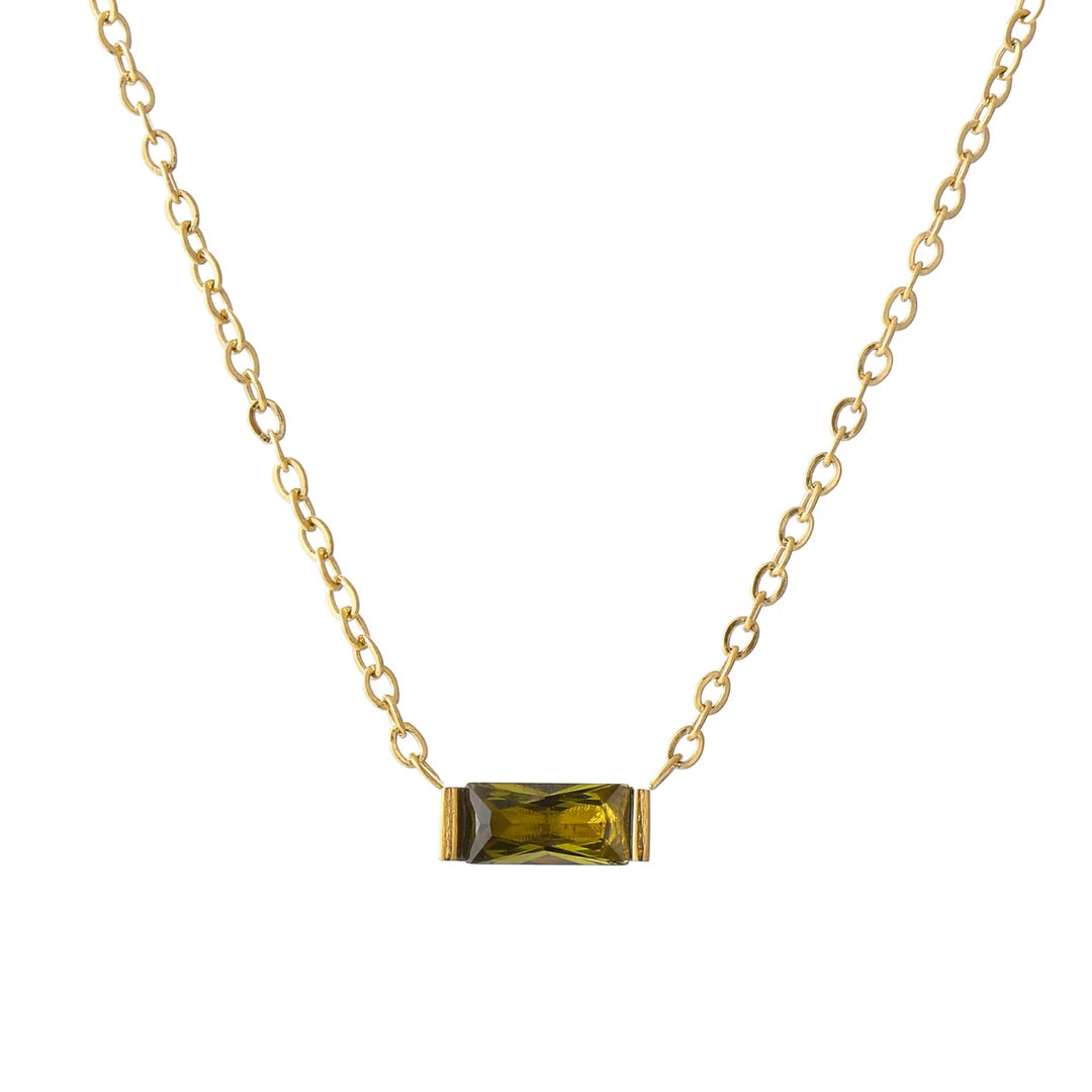 Gemma Birthstone Bar Necklace