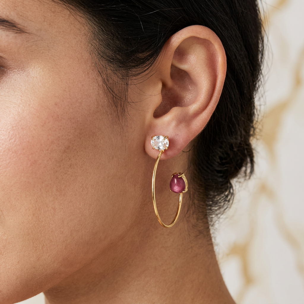 Petal Glow Orbit Hoops- Set of Two