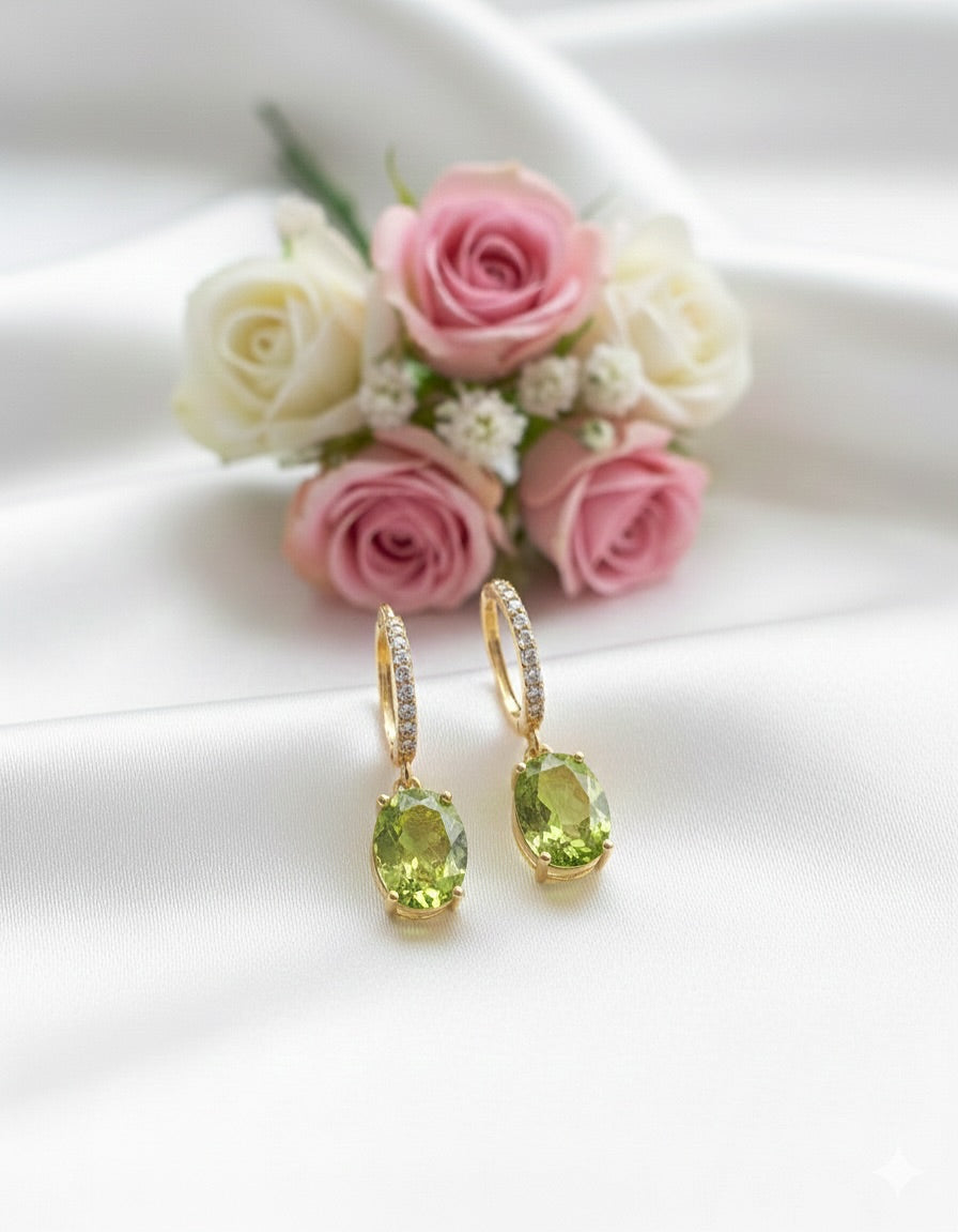 Olive Radiance Drop Earrings