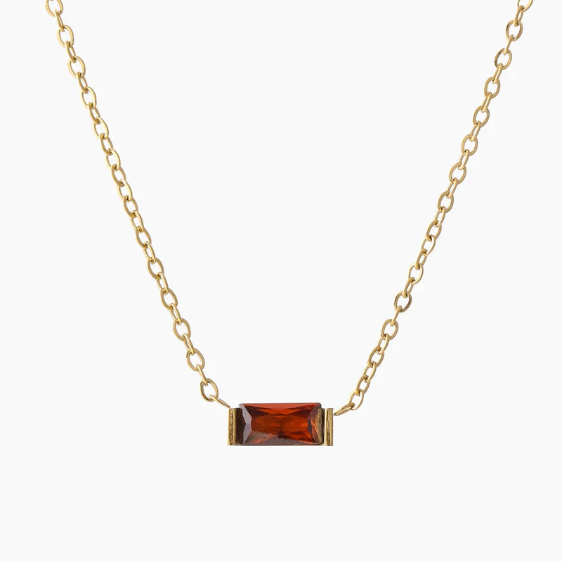 Gemma Birthstone Bar Necklace