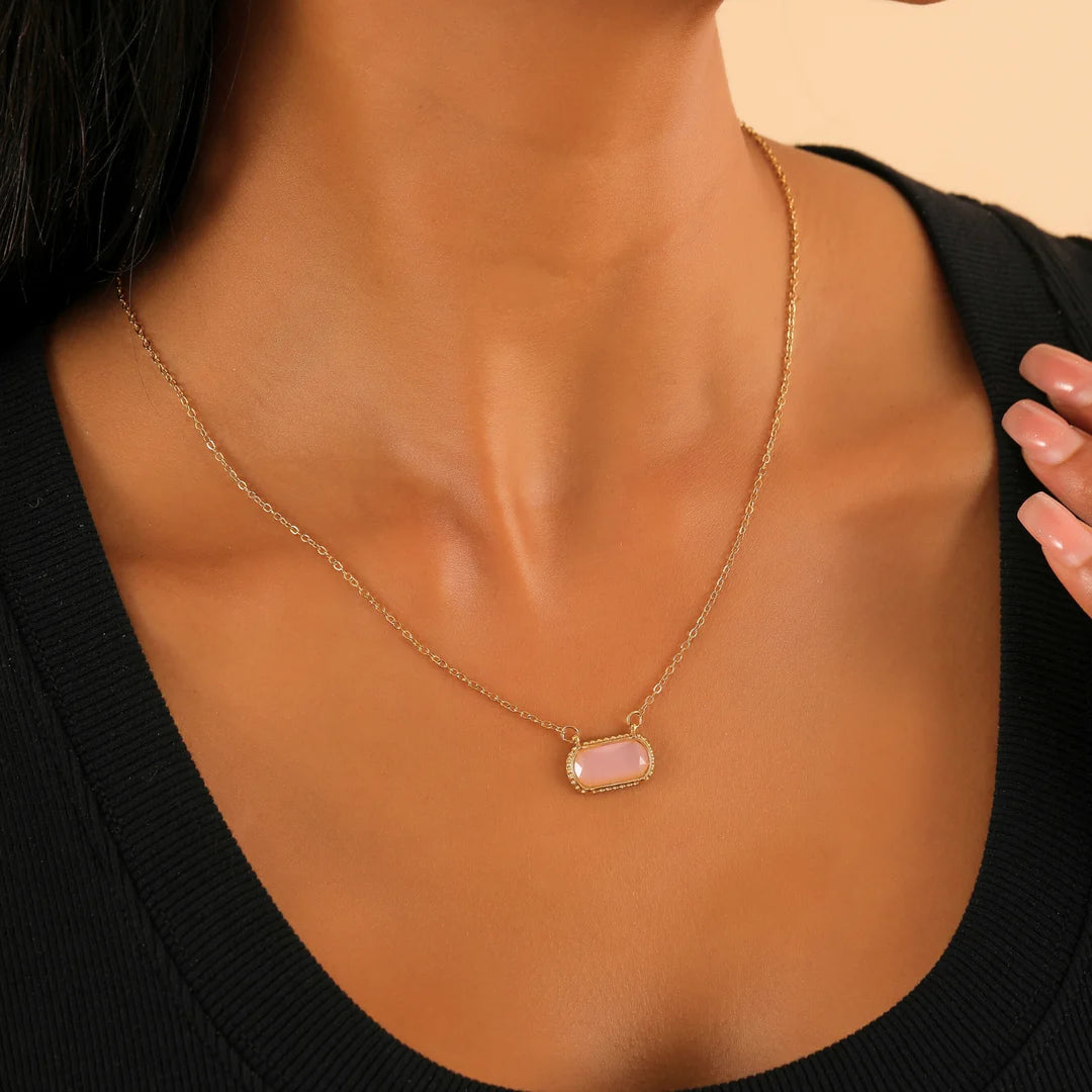 Celeste Aqua Frame Necklace