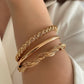 Elora Gold Twisted Bangle Bracelet Set