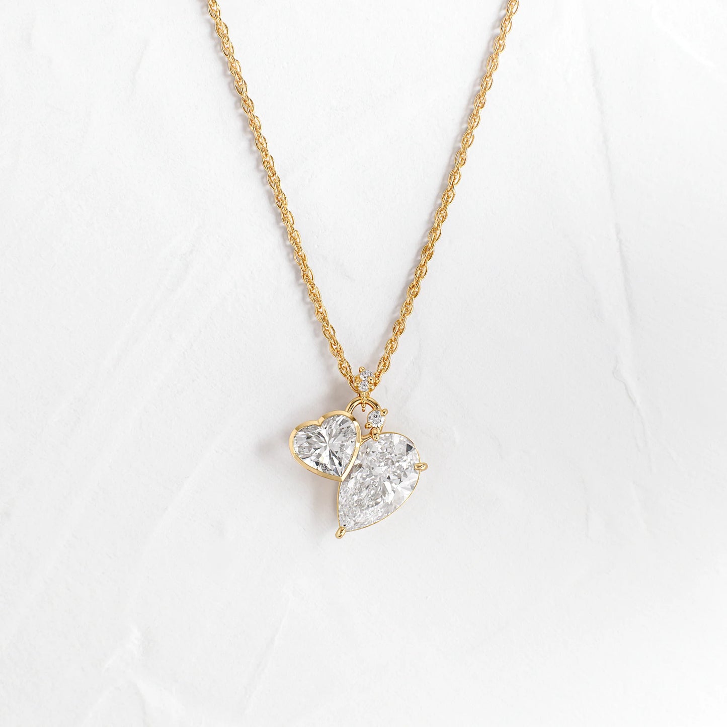 Dual Heart Pendant Necklace for Women