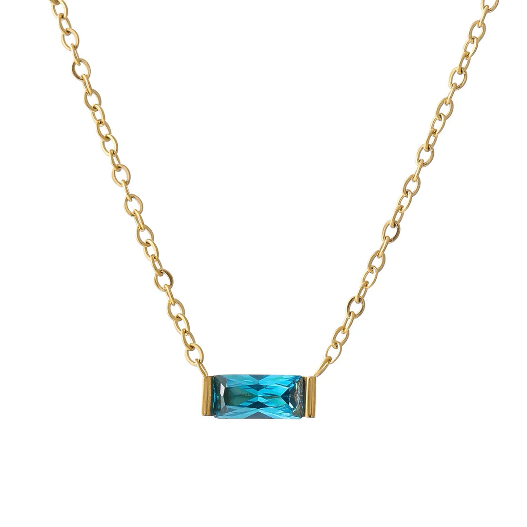 Gemma Birthstone Bar Necklace