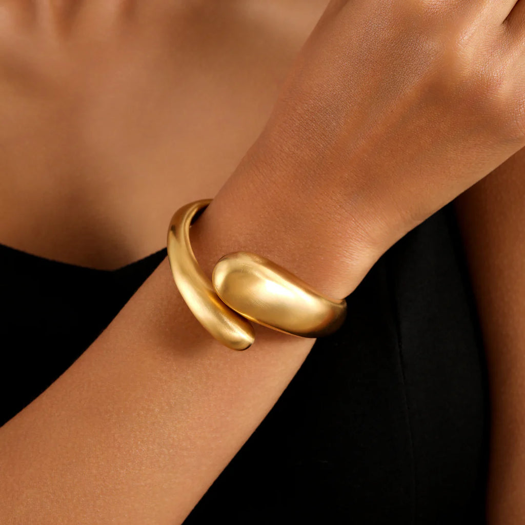 Monica Sculpted Gold Cuff