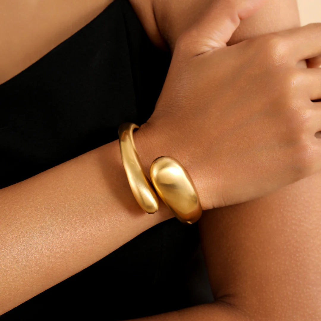 Monica Sculpted Gold Cuff