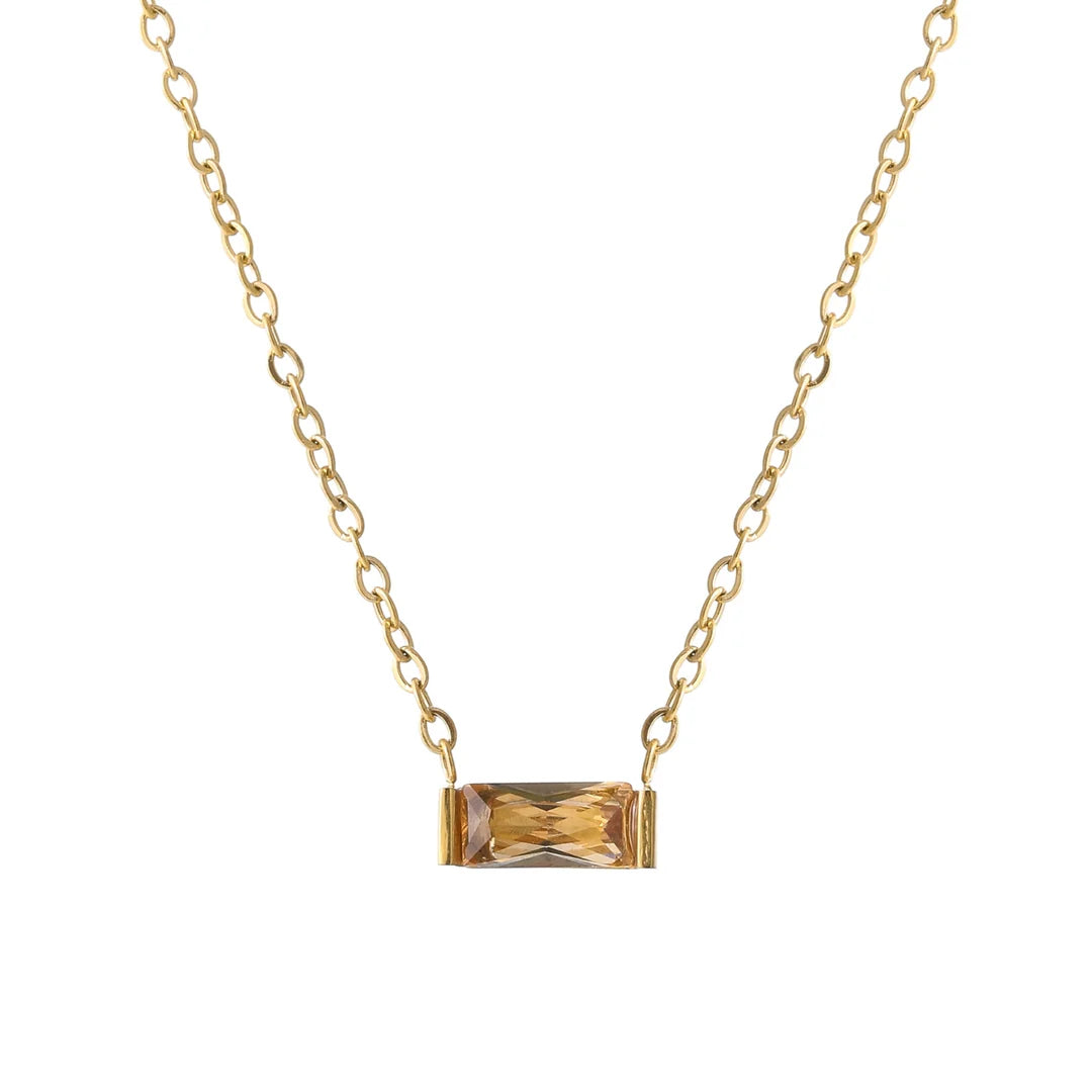 Gemma Birthstone Bar Necklace